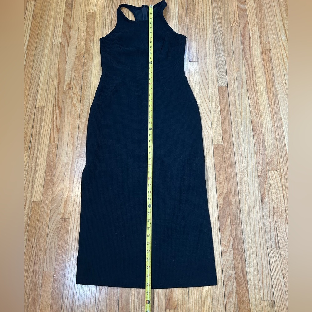 Babette Textured Black Racerback Midi Dress - Picture 9 of 9